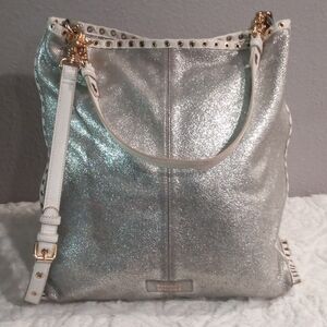 Badgley Mischka Shimmering Silver Shoulder Bag